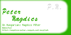 peter magdics business card